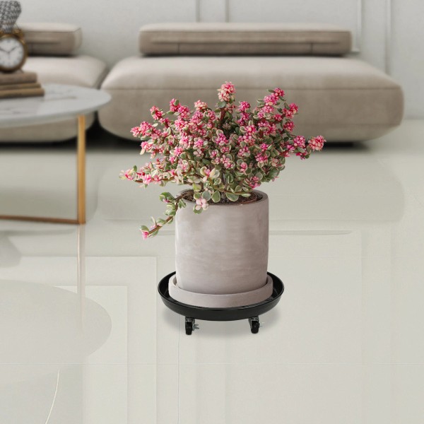 16" 3pcs Plant Stand Flower Tray Shelf Planter Cart Trolley
