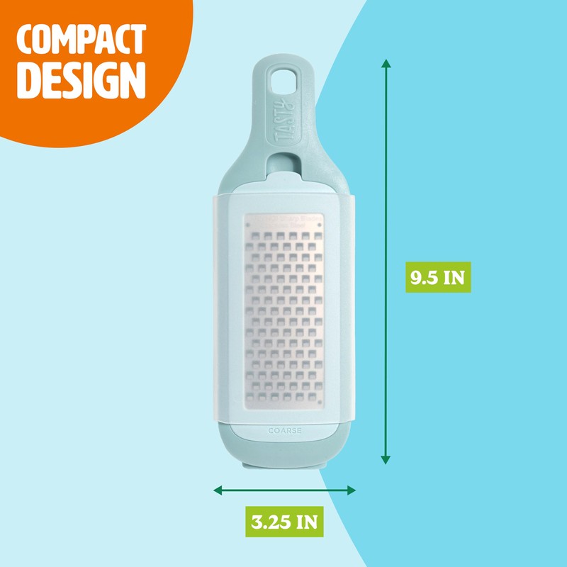 Tasty Interchangeable Grater with Storage Box, Includes Coarse & Fine