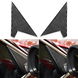 NVCNX Real Premium Carbon Fiber Car Window A Pillar Post Cover Sticker Decal Compatible with Alfa Romeo Giulia 2017 2018 2019 2020 2021 2022 2023 Exterior Trim Accessories Black