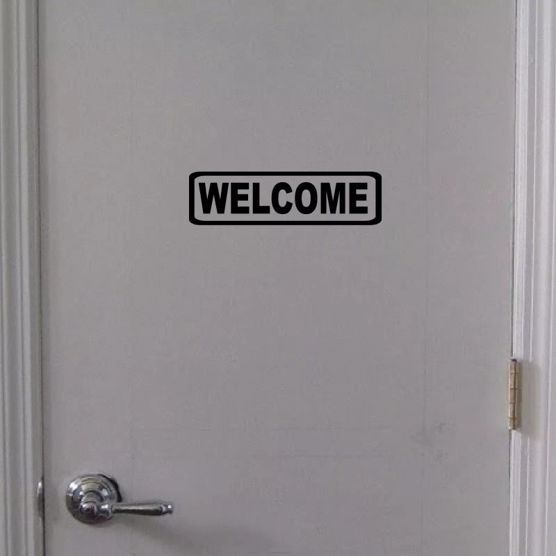 CrownVinyl.com WELCOME Door Sign Vinyl Decal Sticker - Door Window