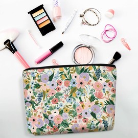 CSHVJ 2pcs Aesthetic Floral Makeup Bags for Women, Cute Flower Aesthetic Cosmetic Bag, Coquette Travel Toiletry Bag, Portable Zipper Pouch Cosmetics Pouch Gifts for Women Girls