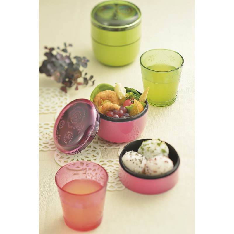 Pink Mon Mode Lunch Bowl Flower 2 Tier