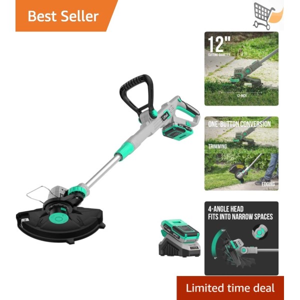 Unbranded 20V Cordless String Trimmer Edger Lithium-Ion 12 Inch Lawn