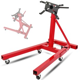 MOTOOS 2000lbs Engine Hoist A-Shaped Stand Foldable More Stable Auto Car Truck Automotive Motor Folding Jack Steel, Red
