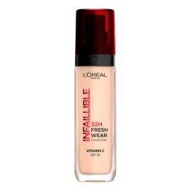 LOral Paris Infallible 32H Freshwear Base de Maquillaje Lquida, Larga Duracin y Alta Cobertura, Tono 020 Neutral, 30ml                                