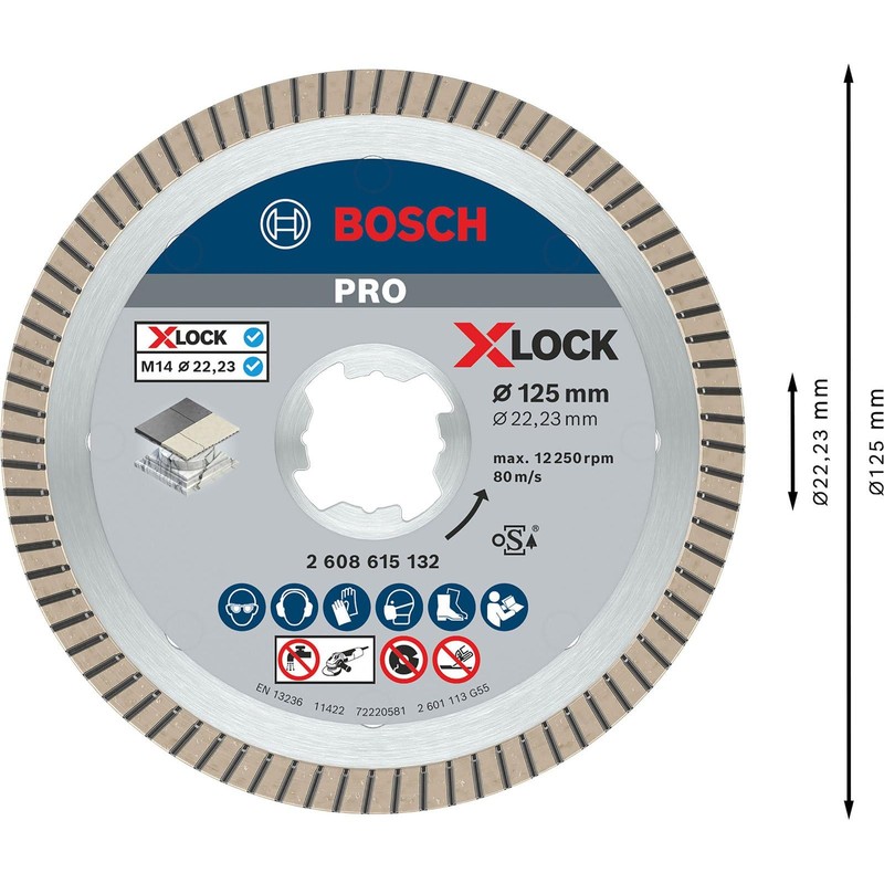 Bosch Professional 1x Diamond Cutting Disc Best (for Ceramic, X-LOCK,