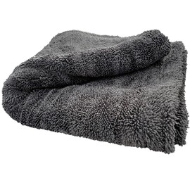 Extra Thick Twist Pile Car Towel, 15.7 x 35.4 inches (40 x 90 cm), Gray, 1 Piece Can Be Used to Wipe One Car