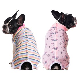 Miaododo 2 Packs Pet Dog Recovery Onesie Suit for Dogs Cats After Surgery,Dog Abdominal Wounds Bandages Cone E-Collar Alternative. (Navy, XXL)