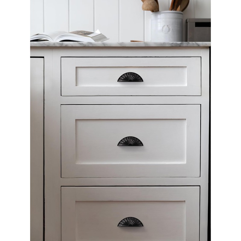 JIASENBAO Black Cabinet Cup Pulls 3" Hole Center 2 Pack