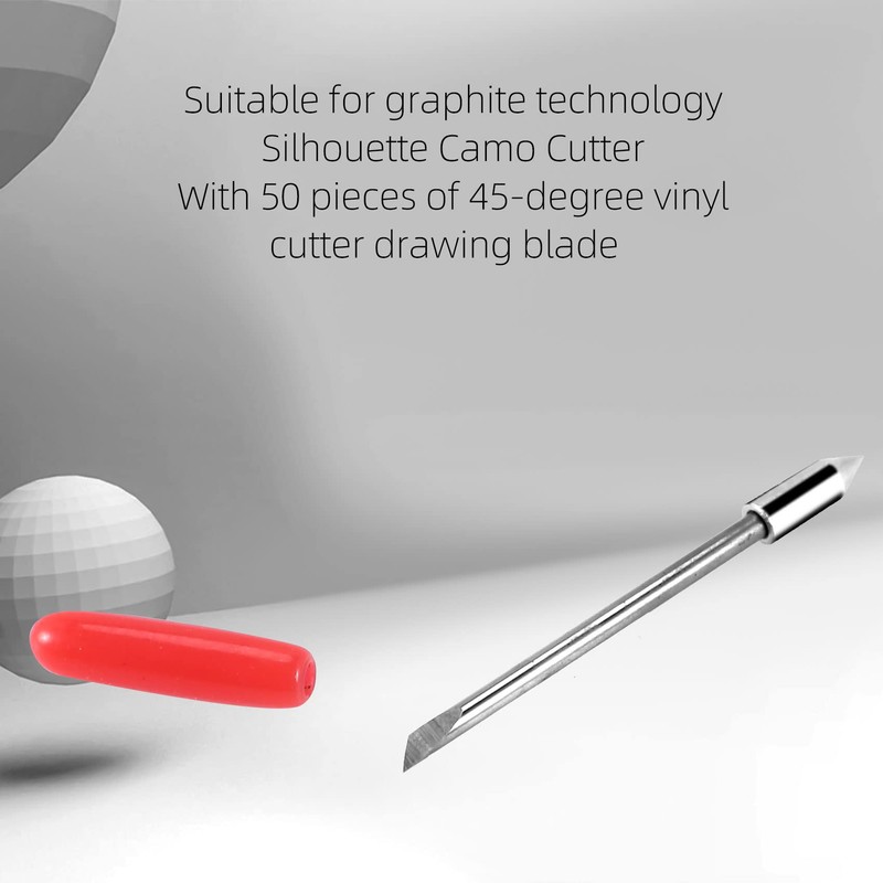 FutureHight 50 Pieces 45 Degree Vinyl Plotter Blades for Graphtec