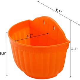 DEAYOU 6 Pack Wall Planter Hanging Flower Pot, Window Hang Indoor Outdoor Plant Basket for Fence, Railing Resin Pots with S Hooks and Drainage Meshes, Half Round Herb Holders for Garden