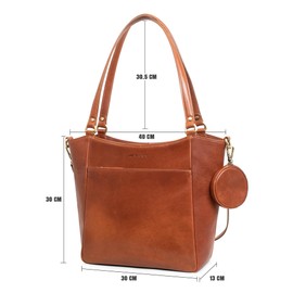 Marc Peter Santorini Women's Handbag, Nappa Leather, Vintage Shoulder Bag, Shoulder Bag, Vintage Brown