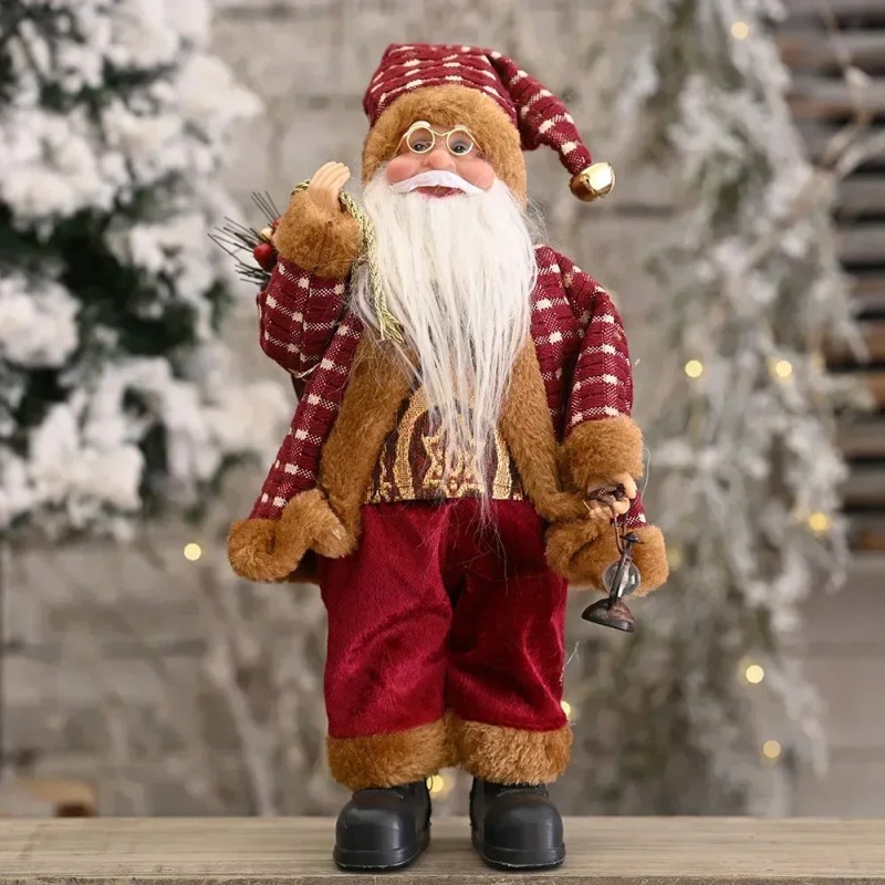 Santa Claus Plush Doll for Christmas Decor – 30cm Festive