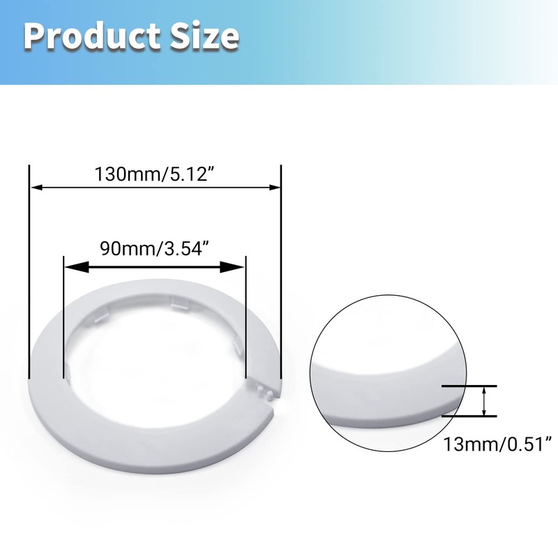 MroMax Fit 3.54" Outer Diameter Flange Water Pipe Cover Decoration
