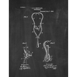 Stethoscope Patent Print Chalkboard (18" x 24") M12364