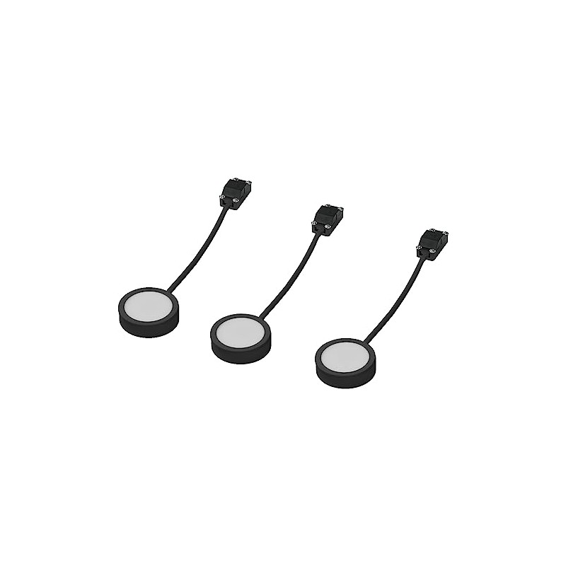 Ledvance Compact spotlights as under-unit lighting, black, 3 pieces, each