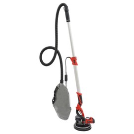 RocoReny 1250W Electric Drywall Sander, Foldable Ceiling Sander with 6 Variable Speed 800-1800RPM ＆ LED Lights, Popcorn Ceiling Removal Tool with Retractable Handle, for Sanding Walls, Floors (Red)