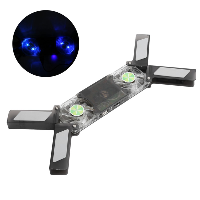 Laptop Cooler Pad Dual Fan Light Emitting Notebook Speaker Foldable