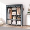 VTRIN Portable Closet Wardrobe for Hanging Clothes with 2 Hanging