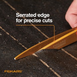 Fiskars Titanium Shop Shears, Stainless Steel Precision-ground Scissors for All Purposes, Yard and Garden Tool, 9 in, Orange