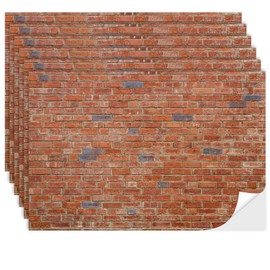 Flutesan 12 Pcs Miniature Dollhouse Wallpaper and Flooring Peel and Stick Mini DIY Self Adhesive Dollhouse Accessories 8.27 x 11.69 Inch (Red Clinker)