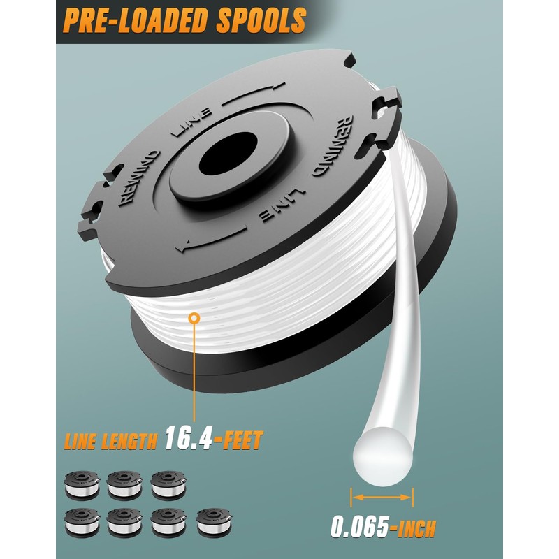 HEINPRO Weed Eater String Replacement Spool, 7-Pack String Trimmer Line,