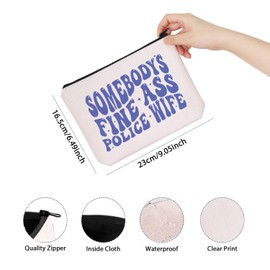 TSOTMO Police Wife Gift Somebody's Fine Ass Police Wife Zipper Pouch Bag Police Officer Wife Gift Gift for Wife Women (Ass Police Wife bag)