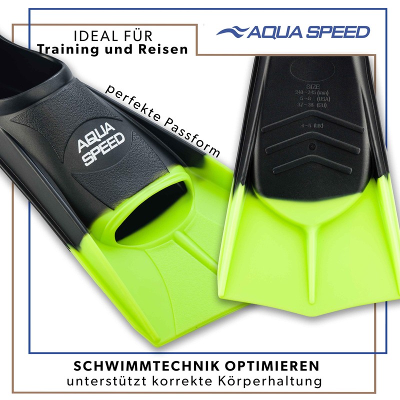Aqua Speed Short Flippers For Adults And Children, High Tech
