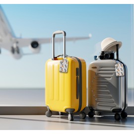 Kawaii Cute Cats 2 Pack Luggage Tag for Suitcase Label Cute Unique Leather Suitcase Tags Identifiers with PU Privacy Name Address Labels & Durable Steel Loop for Women Men Travel