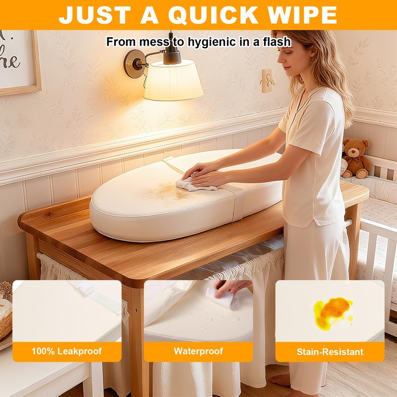 Baby Diaper Changing Pad, Wipeable Baby Changing Pad for Dresser,