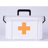 Basicwise QI003347 First Aid Medical Kit Container, Large, White