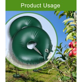 2 Pack Dark Green Ring/Round - 15 Gallon Tree Watering Bags/Rings, Deep Root, and Low Profile Slow Release Watering Bags for Newly Planted, Multi-stemmed, or Evergreen Trees