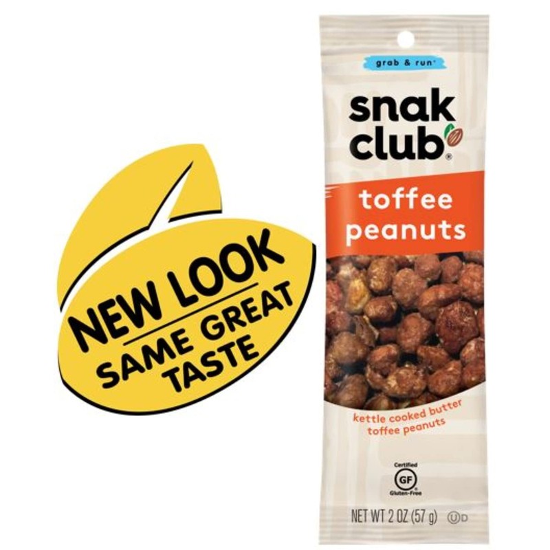 Snak Club Toffee Peanuts, 2 Ounce (Pack of 12)