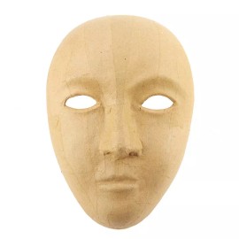 Factory Direct Craft Set of 4 Paper Mache 8-1/2" Masks Ready to Paint, Decoupage and Decorate