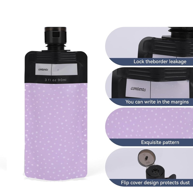 16Pcs Leak Proof Refillable Squeeze Pouches Travel Pouches,Refillable Travel Pouches