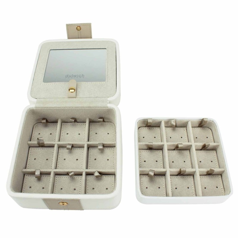 Dulwich Designs jewellery organiser |cream & mink two-tone earring box