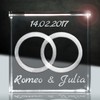 3D Laser Glass Crystal Cube Layout: Large Rings with Your