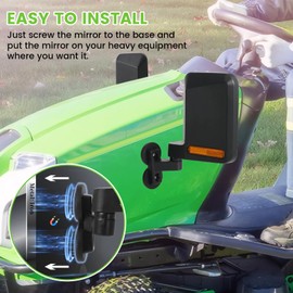 Omgro Universal Magnetic Tractor Mirrors, Strong Magnetic Tractor Side Mirrors Compatible with Kubota Mahindra John Deere Tractor Accessories