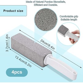 Piedra Pómez de Limpieza ; Limpiador de Inodoro con Mango extralargo;Cepillo de baño Cepillo de baño de Piedra pómez ;para Limpieza Baño/Inodor/Parrilla/Cuidado De Los Pies(4pcs+4 Ganchos)