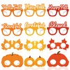 DDLP 12pcs Fall Thanksgiving Paper Glasses Fall Thanksgiving Photo Props