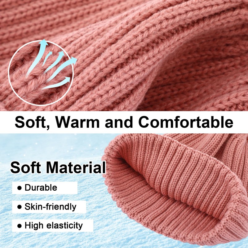 SATINIOR 5 Pieces Winter Beanie Hat Scarf Touchscreen Gloves and