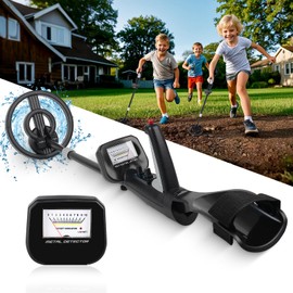 Metal Detector, Metal Detector for Kids, 34.2" - 41.7" Adjustable Gold Detector with Pinpoint & Waterproof Coil, Lightweight Metal Detectors for Exploration Hiking, Treasure Hunting - Great Kids Gift
