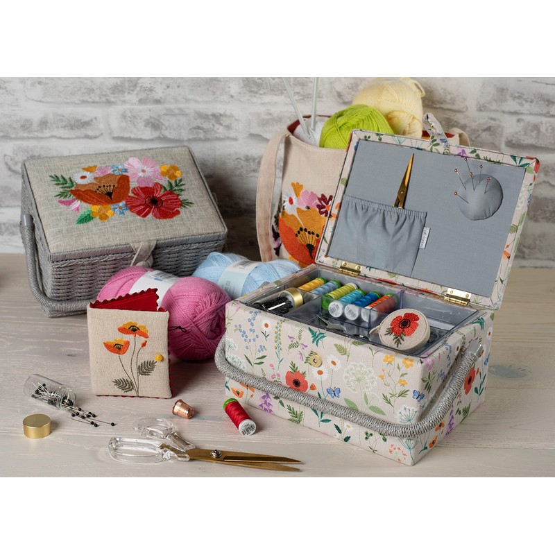 Hobby Gift Medium Sewing Craft Hobby Storage Box, Wildflowers