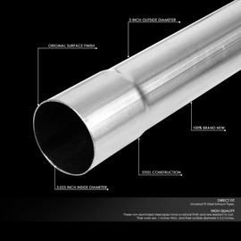 DNA MOTORING ZTL-30RAW 16 Pcs 3 Inches Mild Steel DIY Custom Mandrel Exhaust Pipe Straight & U Bend Tube Kit,Universal Fit