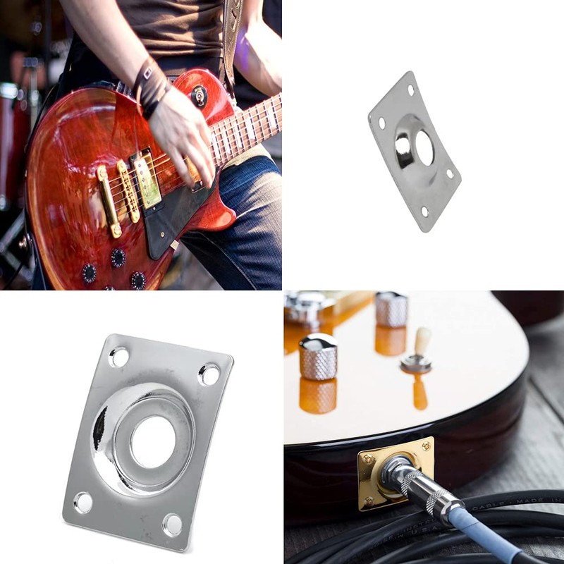 4Pcs Jack Plates Rectangle Guitar Pickup Output Jacks Guitar Jack