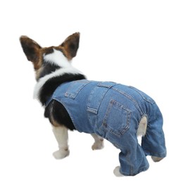 Dog Denim Jumpsuit Overalls, Dog Jeans Overalls Clothes, Puppy Costumes for Small Medium Dogs Cat