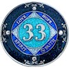 (Years 1-50) NA 33 Year Crystals and Glitter Medallion, Silver
