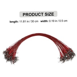 GRIRIW 100PCS High Strength Bite Fishing Wire Leader Rig with Swivel Snap Red Fishing Gear Tackle for Bass Catfish and More