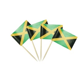 Jamaica Flag Jamaican Flag, Small Mini Jamaica Toothpick Flags for Food, Cupcakes, Cocktails, Appetizers, Bar Party Decorations