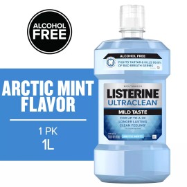 Listerine Ultraclean Zero Alcohol Tartar Control Mouthwash, Mint Taste, 1 L